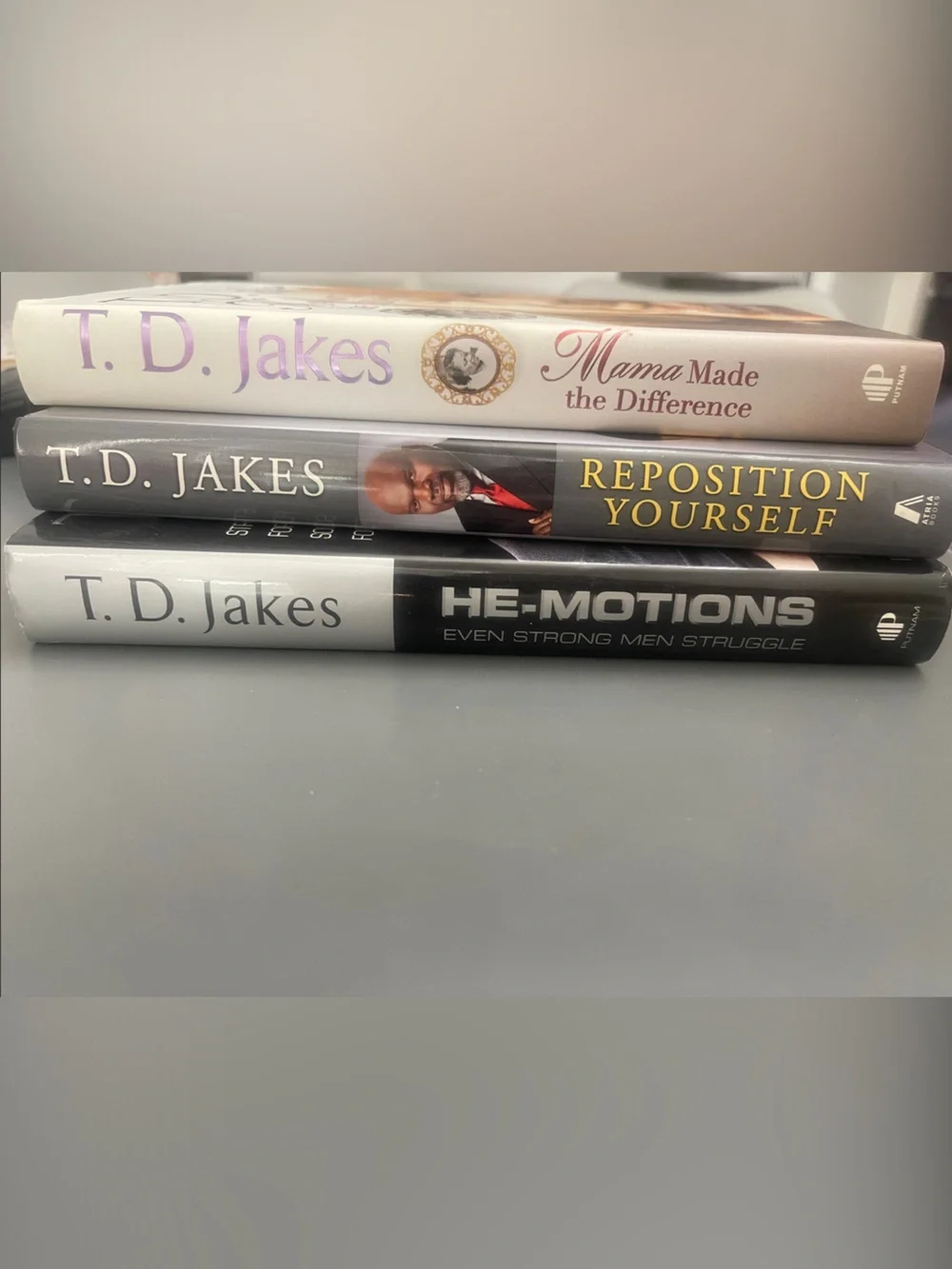 T.D. Jakes 3-Book Lot: He-Motions, Reposition Yourself, Mama Made the Difference